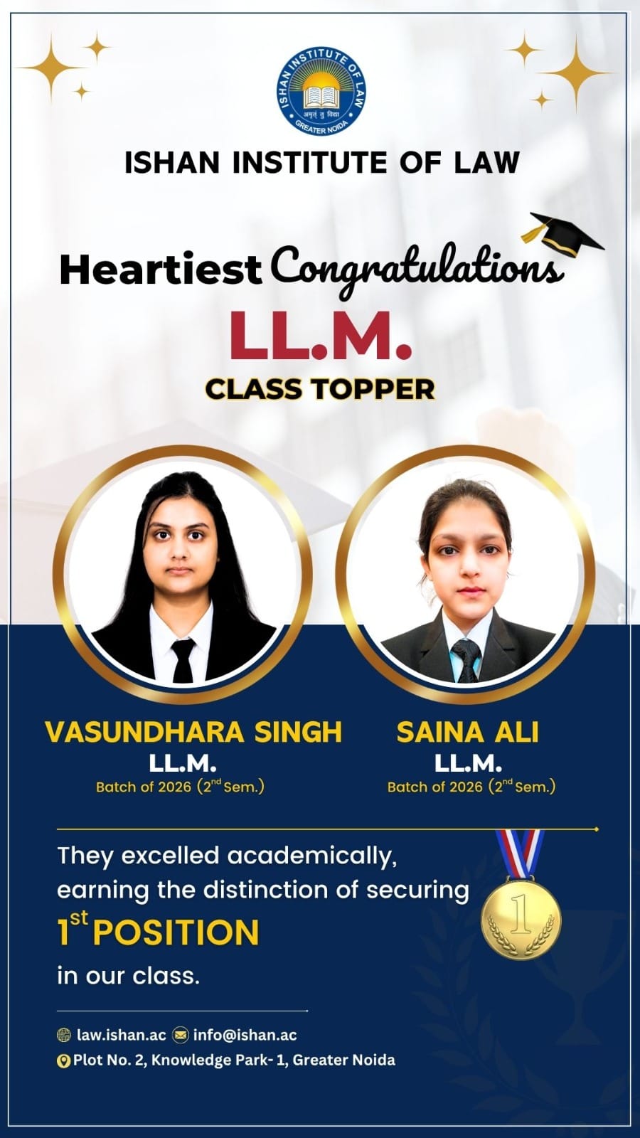 Celebrating Academic Excellence at Ishan Institute of Law